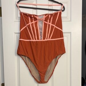 Sports Illustrated Orange and Pink One-Piece Swimsuit